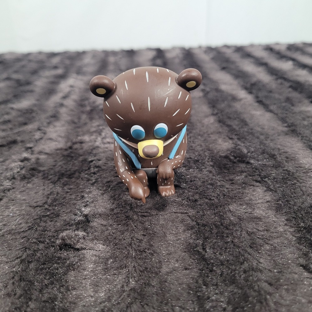 Pop Mart Kohei Ogawa BG Bear Vinyl Figure Brown Blue Suspenders Designer Toy